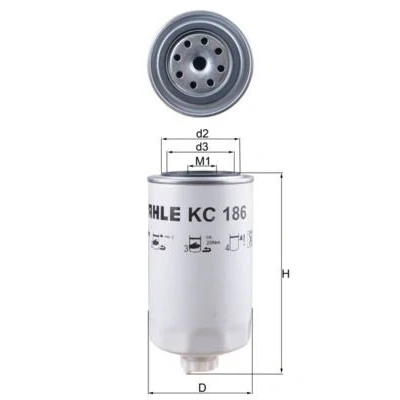 Billede af MAHLE ORIGINAL KC 186 Brændstoffilter Påskruet filter IVECO: EuroCargo I III
