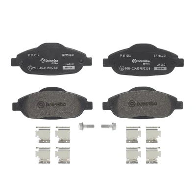Billede af BREMBO P 61 101X Bremseklodser Ekskl. slidadvarselskontakt med bremsecaliperskruer tilbehør PEUGEOT: 3008 I, 308 I SW, 5008