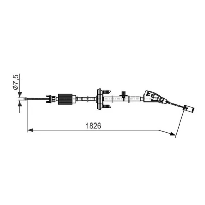 Billede af BOSCH 1 987 482 799 Håndbremsekabel 1826 PEUGEOT: 5008 I, 3008 I