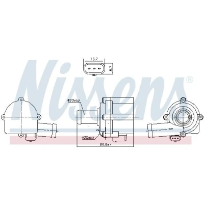 Billede af NISSENS 832152 Vandpumpe plastik elektrisk AUDI: A4 B9 Avant, A6 C7 A7 Sportback