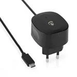 Billede af Nedis Vægoplader Hurtigopladningsfunktion 1x 3.0 A Antal output: 1 USB C (Fixed) kabel 1.50 m 15 W Single spænding output