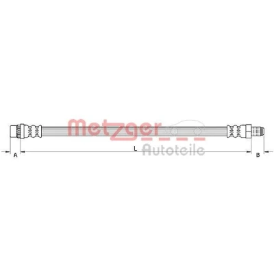 Billede af METZGER 4110924 Bremseslange 439 PEUGEOT: 308 I Hatchback, SW, 5008