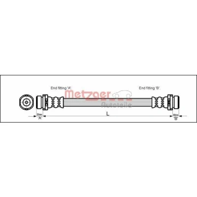 Billede af METZGER 4112503 Bremseslange 288 F10 x 1
