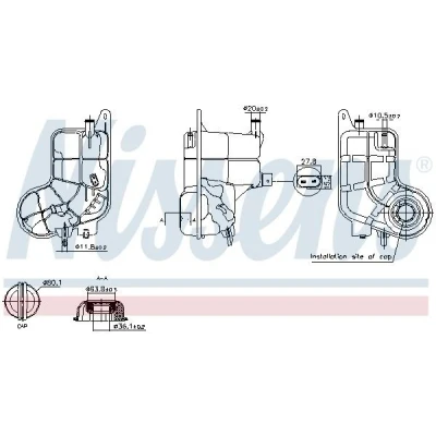 Billede af NISSENS 996288 Ekspansionsbeholder 1,9 med kappe AUDI: A6 C6 Avant