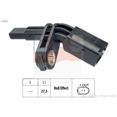 Billede af EPS 1.960.007 ABS Sensor Made in Italy OE Equivalent VOLKSWAGEN: Touran I, Passat B7 Variant, GOLF 6, SKODA: Octavia 2 Combi, Superb II Stationcar
