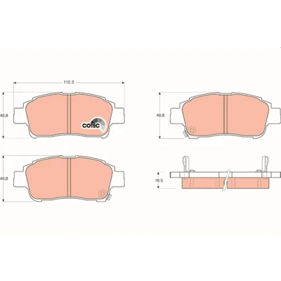 Billede af TRW COTEC GDB3218 Bremseklodser med akustisk advarsel for slid TOYOTA: Yaris I Hatchback