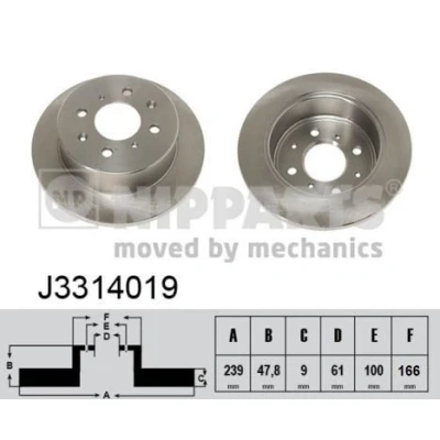 Billede af Bremseskive NIPPARTS J3314019
