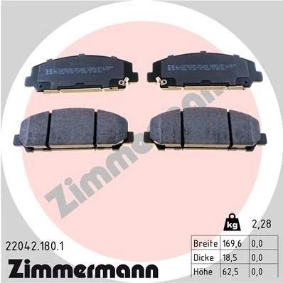 Billede af ZIMMERMANN 22042.180.1 Bremseklodser med akustisk advarsel for slid Billede svarer til leveringsomfang