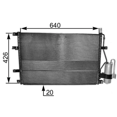Billede af MAHLE ORIGINAL AC 227 000S Kondensator med tørrer 11, 12 7,65, 8,5 632, 640 VOLVO: V70 2, S60 I, I