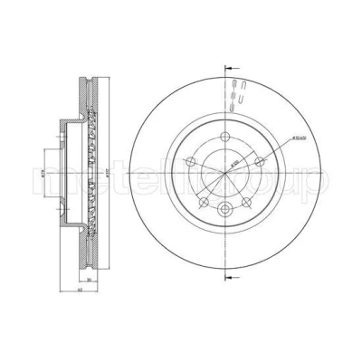 Billede af METELLI Bremseskive LAND ROVER: Discovery 3, Range Rover Sport, 4 317,0mm 30,0mm 5 79,0mm ventileret 23 0933C SDB000601,SDB000602,SDB000603
