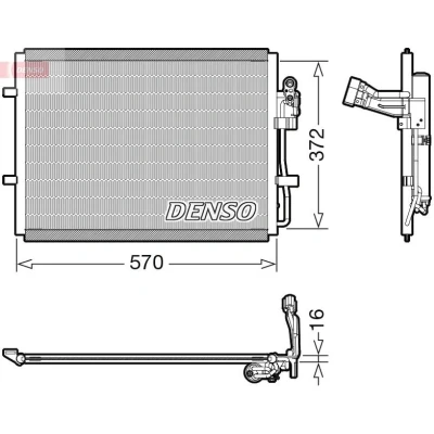 Billede af DENSO DCN44016 Kondensator med tørrer R 134a MAZDA: 3 Sedan, Hatchback, 5