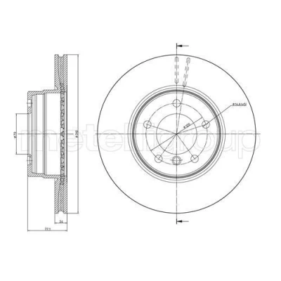 Billede af METELLI 23 0809C Bremseskiver 309,8 24,0 5 79,0 ventileret lakeret BMW: Touring, Sedan