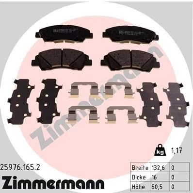 Billede af ZIMMERMANN 25976.165.2 Bremseklodser Billede svarer til leveringsomfang, med glideplade HYUNDAI: i10 II Hatchback, Sedan