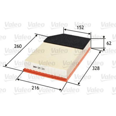 Billede af VALEO 585320 Luftfilter 57 216 328 Filterindsats med forfilter VOLVO: XC90 I