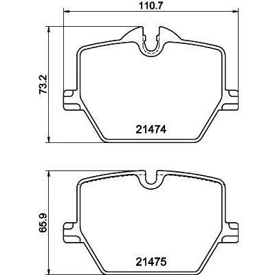 Billede af HELLA 8DB 355 040 601 Bremseklodser Forberedt til slidindikator med bremsecaliperskruer tilbehør BMW: 3 Sedan, Touring, 2 Coupe