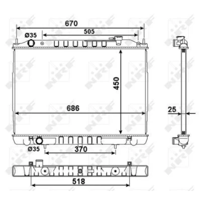 Billede af NRF 58418 Radiator Aluminium 688 450 26 Loddet køleripper