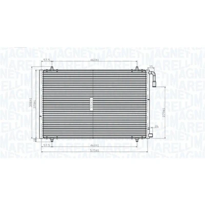 Billede af MAGNETI MARELLI 350203825000 Kondensator 575x358x16 358mm 575mm 16mm PEUGEOT: 206+ Hatchback, 206 Hatchback