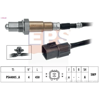 Billede af EPS 1.998.261 Lambdasonde med befæstelsesmateriale Made in Italy OE Equivalent opvarmet, pladesonde, Gevind, forsmurt HYUNDAI: Getz