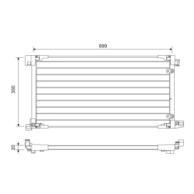Billede af VALEO 822669 Kondensator uden tørrer Aluminium 364