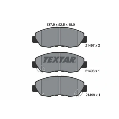 Billede af TEXTAR 2149701 Bremseklodser med akustisk advarsel for slid HONDA: CIVIC 8 Hatchback, ACCORD 7 Limousine, 4