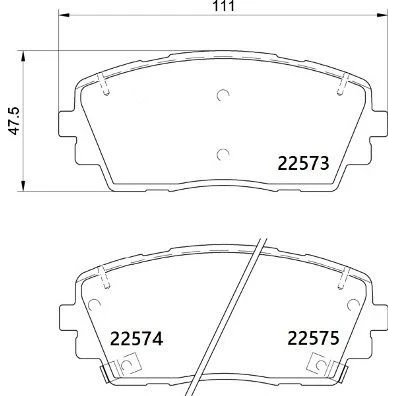 Billede af BREMBO P 30 115 Bremseklodser med akustisk advarsel for slid anti knirke plade tilbehør KIA: Picanto II