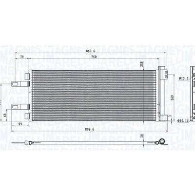 Billede af MAGNETI MARELLI 350203623000 Kondensator med tørrer 730x288x16 288 730 16 FIAT: Ducato III Ladvogn / Chassis, Bus