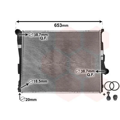 Billede af VAN WEZEL *** IR PLUS 06002278 Radiator Aluminium 580 445 24 med pakninger uden sensor, afdækningspropper Loddet køleripper BMW: 3 Coupe