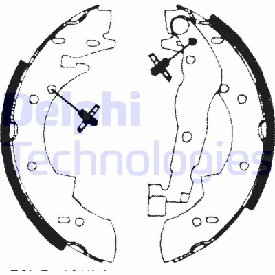 Billede af DELPHI LS1690 Bremsebakker 229 42 SUZUKI: Grand Vitara 1 SUV, I SUV Cabriolet, ALFA ROMEO: 33 Hatchback