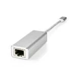 Billede af USB adapter 3.2 Gen 1 Type C Han RJ45 Hun Guldplateret 0.20 m Runde Flettet / Nylon Sølv Cover Window Box