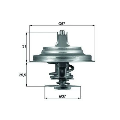 Billede af MAHLE ORIGINAL TX 25 80D Termostat 80 67 med pakning VOLKSWAGEN: GOLF 4, 3, TRANSPORTER 4 Bus, SEAT: Toledo 2 Limousine, Leon I Hatchback