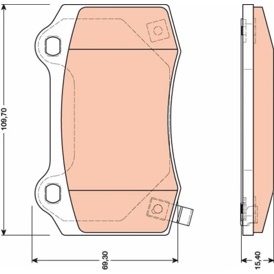 Billede af TRW GDB4171 Bremseklodser med akustisk advarsel for slid JEEP: GRAND CHEROKEE 2, 3, CHRYSLER: 300C Touring, Sedan