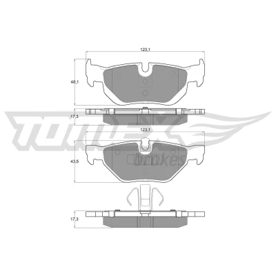 Billede af TOMEX brakes TX 14 36 Bremseklodser bagaksel Forberedt til slidindikator BMW: 3 Touring, Sedan, 1 Hatchback