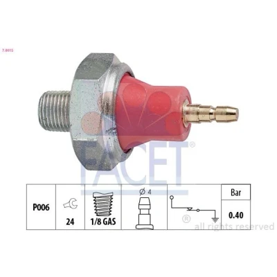 Billede af FACET 7.0015 Olietrykskontakt 1/8 GAS Made in Italy OE Equivalent OPEL: Vectra C Caravan, Corsa Hatchback, Astra H HONDA: CRX 2