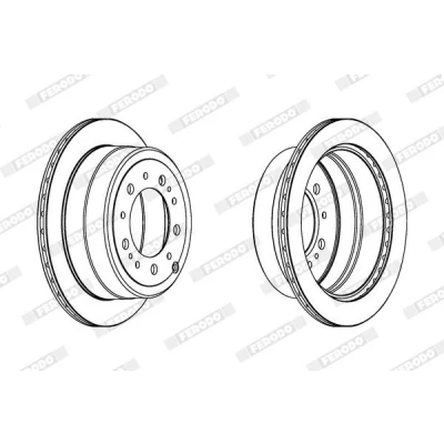 Billede af FERODO PREMIER DDF1597C 1 Bremseskiver 329 18 5 ventileret coatet uden skruer TOYOTA: Land Cruiser 100