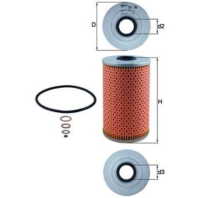Billede af MAHLE ORIGINAL OX 96D Oliefilter Filterindsats BMW: 5 Sedan, 3 Touring, OPEL: Omega B Caravan, LAND ROVER: Range Rover 2