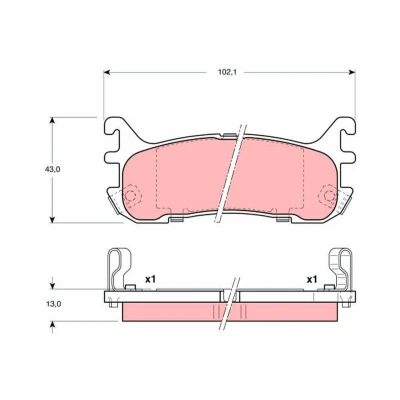 Billede af TRW GDB3129 Bremseklodser med akustisk advarsel for slid MAZDA: MX 5 2, I