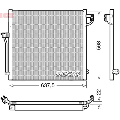 Billede af DENSO DCN17058 Kondensator med tørrer R 134a
