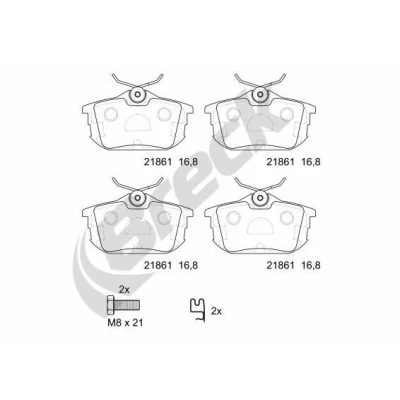 Billede af BRECK 21861 10 704 Bremseklodser med akustisk advarsel for slid tilbehør MITSUBISHI: COLT 6, Space Star, Carisma Hatchback, SMART: Forfour I