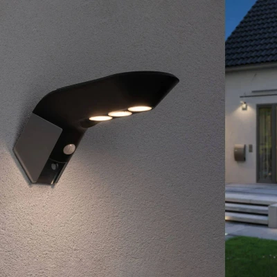 Billede af Paulmann LED væglampe med solcelle Soley antracit