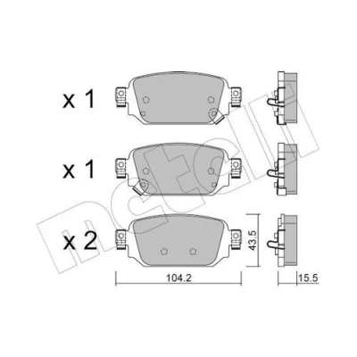 Billede af METELLI 22 1238 0 Bremseklodser med akustisk advarsel for slid MAZDA: CX 3, 3 Hatchback, Sedan