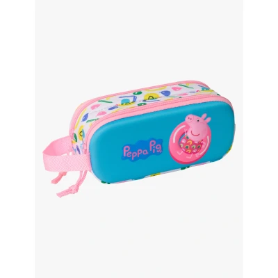 Billede af Peppa Pig Skoletaske Blå Hvid Pink 21 x 8 6 cm