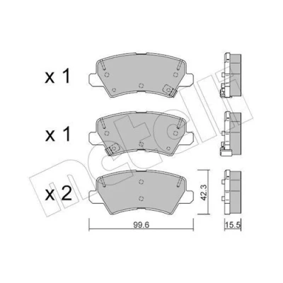 Billede af METELLI 22 1166 0 Bremseklodser med akustisk advarsel for slid KIA: Picanto III