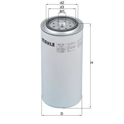 Billede af MAHLE ORIGINAL KC 75 Brændstoffilter Påskruet filter