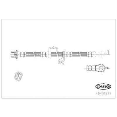 Billede af CORTECO 49401574 Bremseslange 655mm