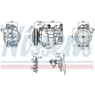 Billede af NISSENS 891043 Kompressor PXC14 R 134a, 1234yf