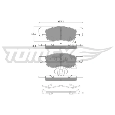 Billede af TOMEX brakes TX 17 92 Bremseklodser foraksel med akustisk advarsel for slid OPEL: Corsa E Hatchback