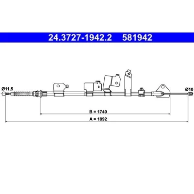 Billede af ATE 24.3727 1942.2 Håndbremsekabel 1892