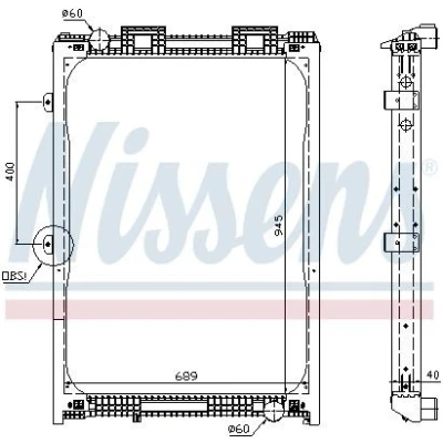 Billede af NISSENS 62870A Radiator Aluminium 945 689 40 med ramme Loddet køleripper