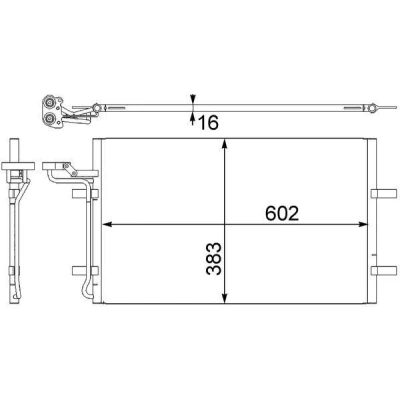 Billede af MAHLE ORIGINAL AC 410 001S Kondensator uden tørrer 602 VOLVO: V50, S40 II, C70 2 Cabriolet