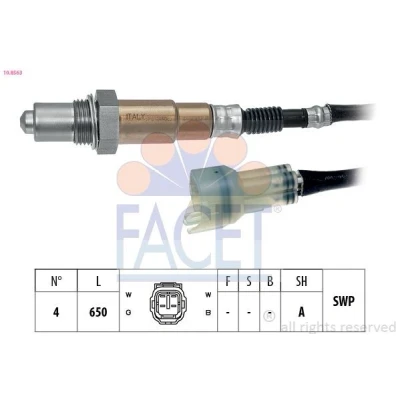 Billede af FACET 10.8563 Lambdasonde opvarmet, pladesonde, Gevind, forsmurt SUZUKI: SWIFT 3, IGNIS 2, Wagon R+ II Hatchback